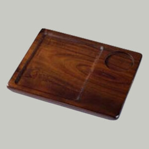 Medium Plate w/Indent (Dark Wood) - 10″ x 8″