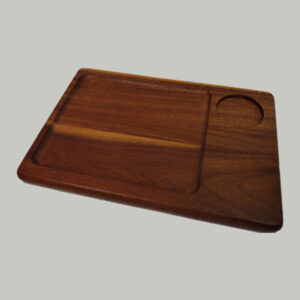 Large Plate w/Indent (Dark Wood) - 12” x 8”